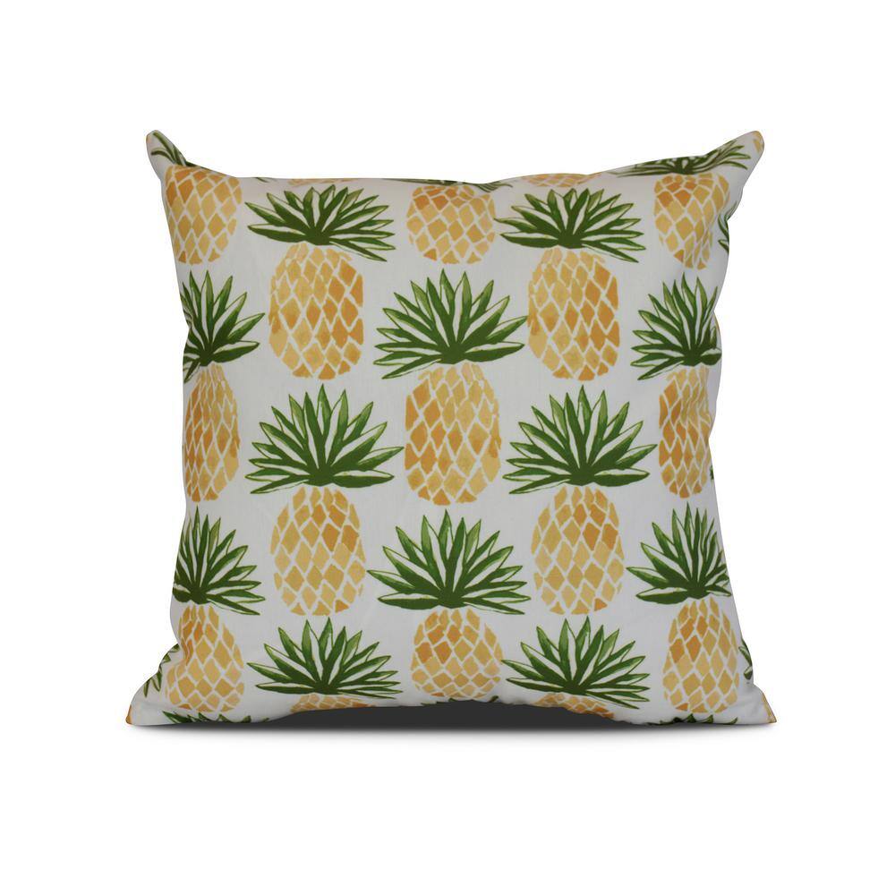 Pineapple Green Graphic 17 in. x 17 in. Throw Pillow
