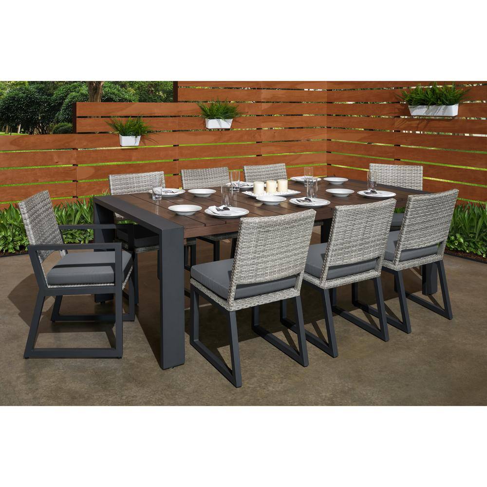 west 9 piece sunbrella dining set with cushions