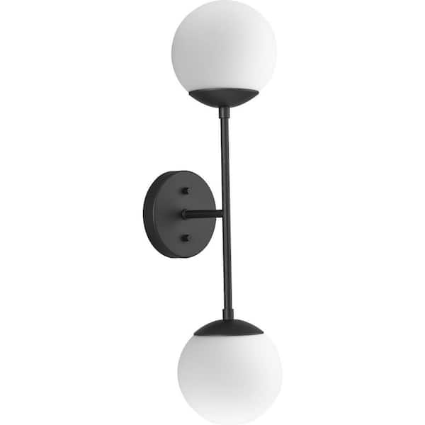 Progress Lighting Haas 7.12 in. 2-Light Matte Black Contemporary Wall ...