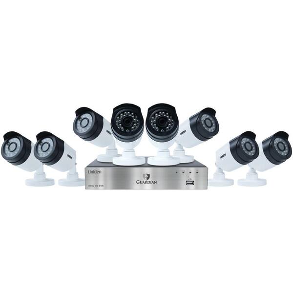Uniden 8-Channel 1080 TVL 2TB and Up Surveillance Systems with 8 Outdoor Bullet Cameras