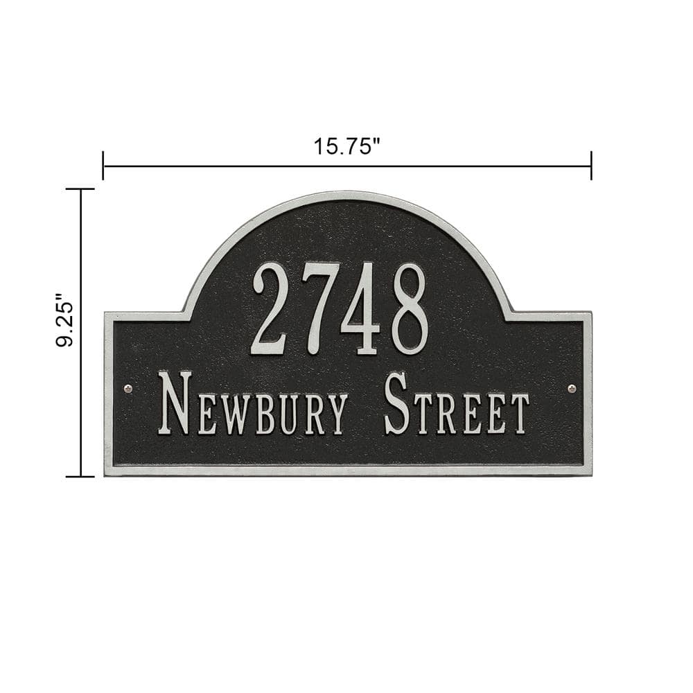 Black and Silver Metal Arch Marker Wall Plaque