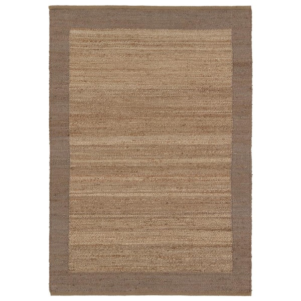Jaipur Living Query 8 ft. x 10 ft. Brown Bordered Handmade Area Rug