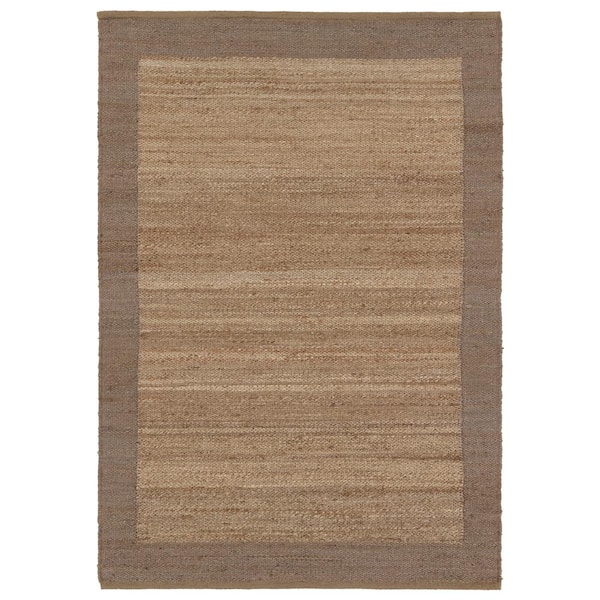 Jaipur Living Query 9 ft. x 12 ft. Brown Bordered Handmade Area Rug