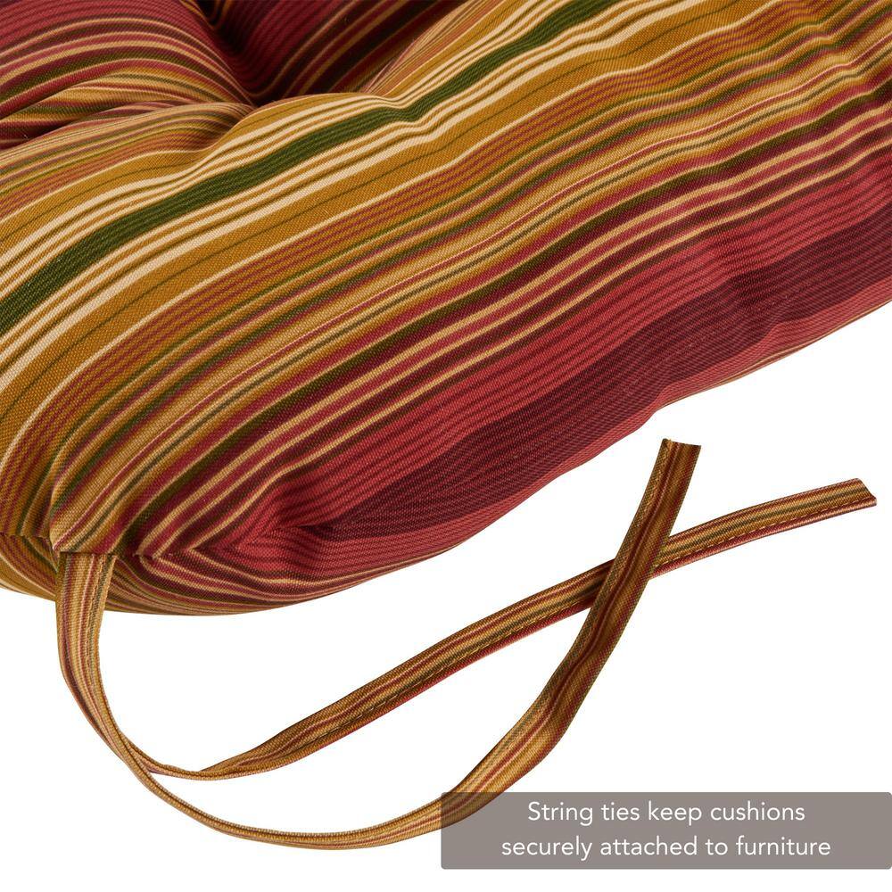 Kinnabari Stripe Transitional Outdoor Chair Cushion 42"x21"