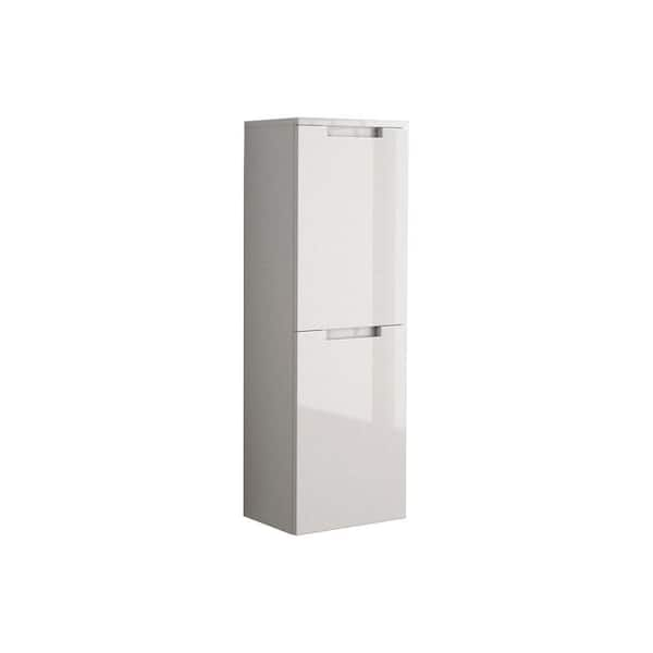 LaToscana Oasi 14-9/50 in. W Wall Mounted Linen Cabinet in Glossy White