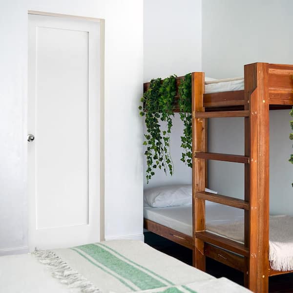 30" x 80" Shaker 1-Panel Right-Hand Primed Solid Core MDF Wood Assembly Required Interior Door Kit w/Quick Assemble Jamb