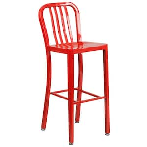 30.25 in. Red Bar Stool