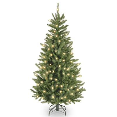 National Tree Company 4.5 ft. Dunhill Fir Tree with Clear Lights-DUF ...