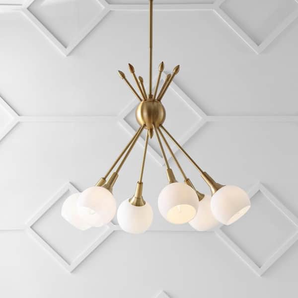 Justine 6-Light Brass Gold Sputnik Hanging Pendant Lighting