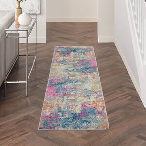 Passion Ivory/Multi 2 ft. x 6 ft. Abstract Contemporary Kitchen Runner Area Rug