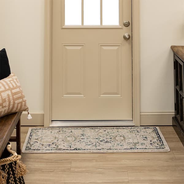 Medallion Cream 2 ft. x 4 ft. Scatter Indoor Area Rug