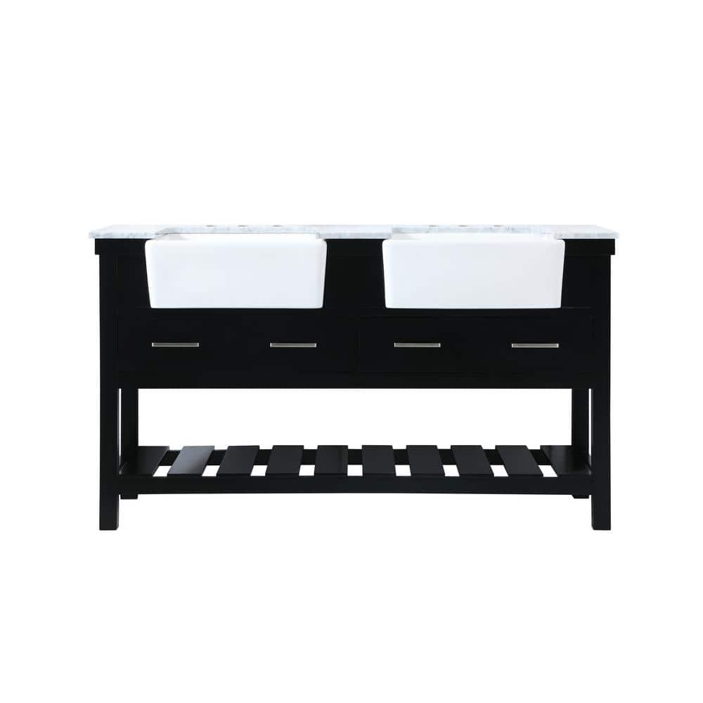 Timeless Home Double Sink 22 in. W x 60 in. D x 34.125 in. H Bath Vanity in