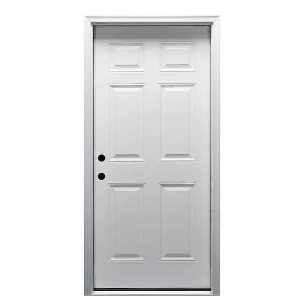 MMI Door 34 in. x 80 in. 6-Panel Right-Hand/Inswing Primed Fiberglass Prehung Front Door with 6-9/16 in. Jamb Size