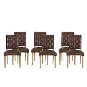 Uintah Dark Brown and Natural Tufted Dining Chair (Set of 6)