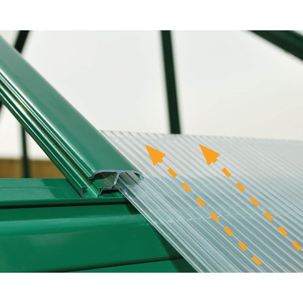 Hybrid Green Polycarbonate and Aluminum Walk-In Greenhouse
