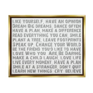 Like Yourself Inspirational Wall Art by Andrea James Floater Frame Typography Wall Art Print 21 in. x 17 in.