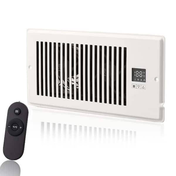 Register Booster Fan, Quiet Vent Booster Fan Fits 6 x 12 in. Register Holes, with Remote Control and Thermostat Control