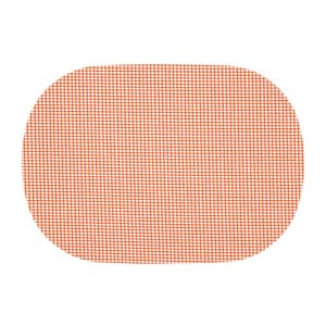Fishnet 17 in. x 12 in. Spice Orange PVC Covered Jute Oval Placemat (Set of 6)