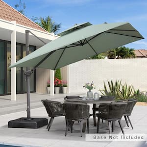 10 ft. Square Olefin Double Top Rotation Outdoor Cantilever Patio Umbrella in Mint Green