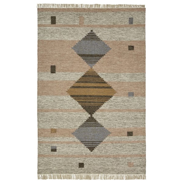 SUPERIOR Sayah Vanilla Cream 5 ft. x 8 ft. Eco-Friendly Modern Geometric Handwoven Wool and Cotton Area Rug