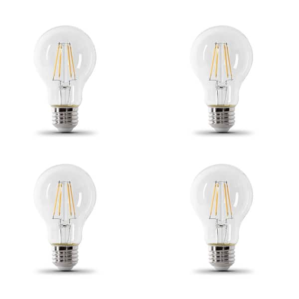 Feit Electric 60-Watt Equivalent A19 IntelliBulb Dusk to Dawn CEC Title 20 Compliant LED Light Bulb Clear Daylight (5000K) (4-Pack)