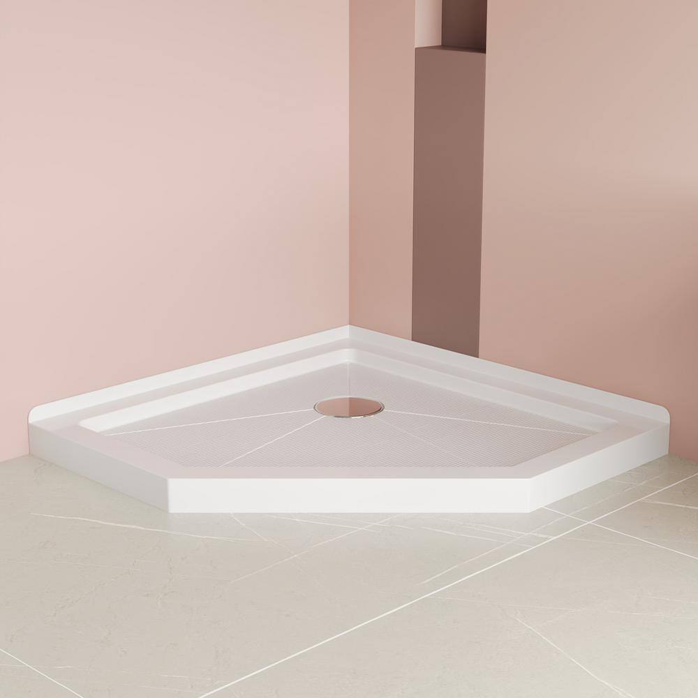 White 36" x 36" Neo-Angle Acrylic Shower Base
