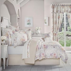 Chardonnay Ivory Polyester Queen 4-Piece Comforter Set