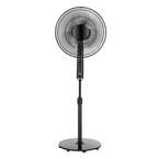 16 in. Black AC Pedestal Fan with Remote