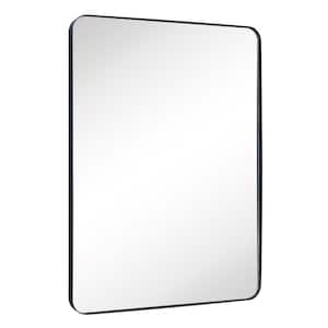 Kengston 30 in. W x 40 in. H Rectangular Stainless Steel Framed Wall Mounted Bathroom Vanity Mirror in Matt Black