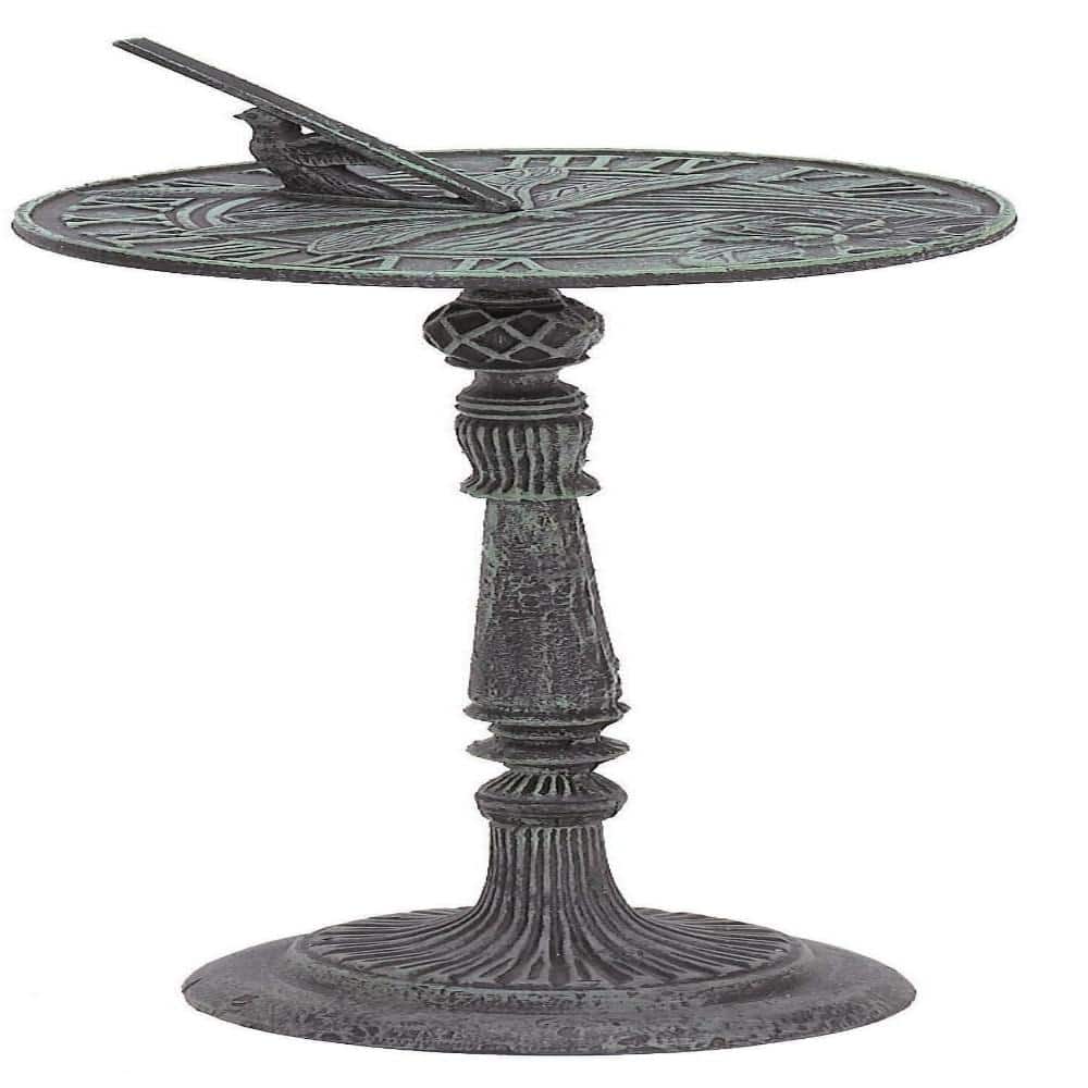 22.75 in. Cast Iron Dragonfly Sundial Garden Decor Statue with Roman Numerals, Verdi Green price history on PriceWatchPro