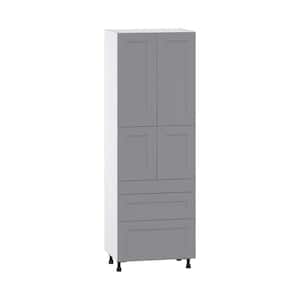 Bristol Painted Slate Gray Shaker Assembled Pantry Kitchen Cabinet with 5 Drawers (30 in. W x 89.5 in. H x 24 in. D)