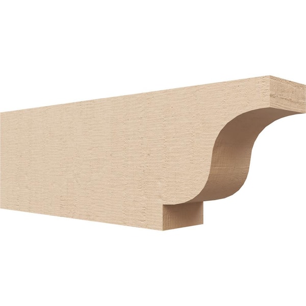 Ekena Millwork 2-in. x 4-in. x 12-in. Newport Woodgrain, Primed Tan Timberthane Polyurethane Rafter Tail Brace