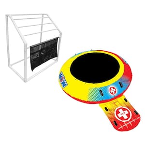 Freestanding 5 Rail Towel Rack and 10 ft. Trampoline Bouncer, Multi-Colored
