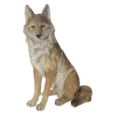 Hi-Line Gift Grey Wolf Cubs Hiding Under Log Statue