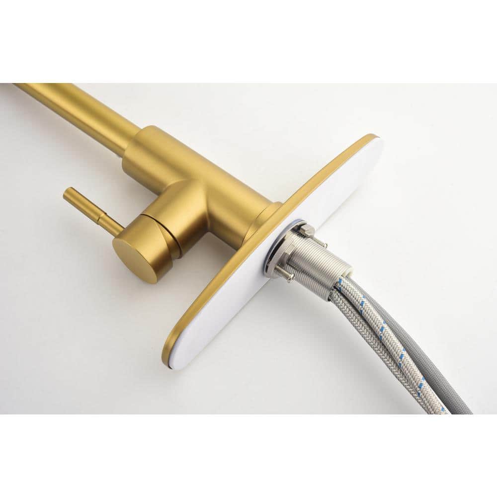 Gold Matte Single Handle Pull-Out Spray Kitchen Faucet