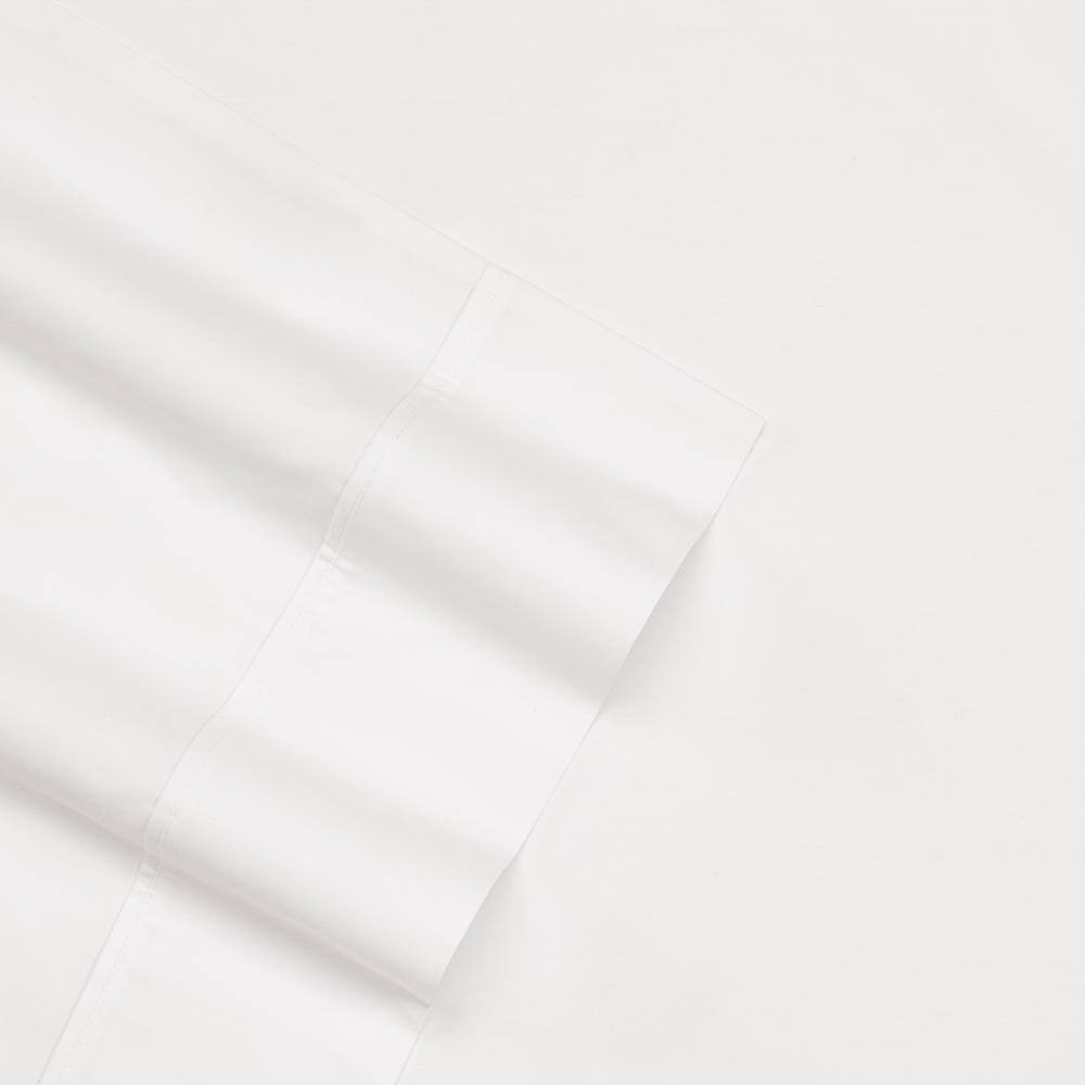 Queen White Cotton Percale Cool Zone Sheet Set
