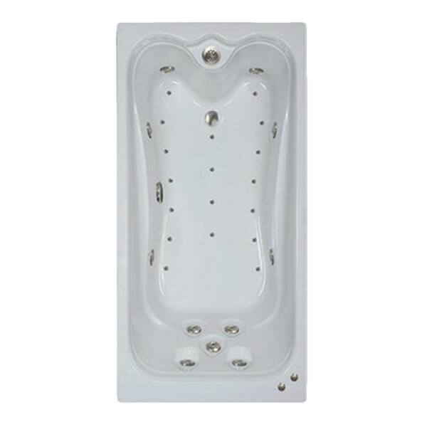 Comfortflo 66 in. Acrylic Rectangular Drop-in Air and Whirlpool Bathtub in Biscuit