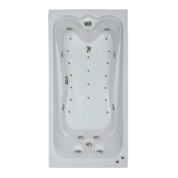 Comfortflo 66 in. Acrylic Rectangular Drop-in Air and Whirlpool Bathtub in White