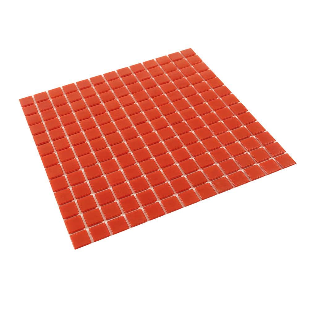 Candy Red 12" x 12" Iridescent Glass Mosaic Tile
