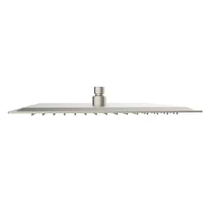 Modern 1-Spray Patterns 12 in. Single Wall Mount Fixed Shower Head Tub Wall Mount in Brushed Nickel
