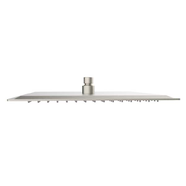 Satico Modern 1-Spray Patterns 12 in. Single Wall Mount Fixed Shower Head Tub Wall Mount in Brushed Nickel