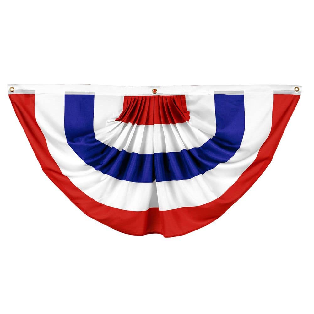 3 ft. x 6 ft. Printed Polyester USA No Stars Pleated Fan Flag Patriotic Banner with Canvas Header Brass Grommets price history on PriceWatchPro