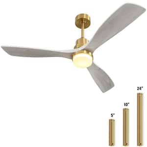 52 in. Integrated LED Indoor/Outdoor Gold Ceiling Fan with Light Kit and Remote Control