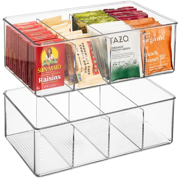 Sorbus Storage Bins For Pantry With Dividers & Lids (2 Pack) : Target