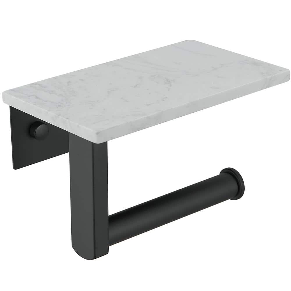 Marble Wall Mounted Single Post Toilet Paper Holder Non-Slip Tissue Roll Holder for Bathroom in Vibrant Black price history on PriceWatchPro