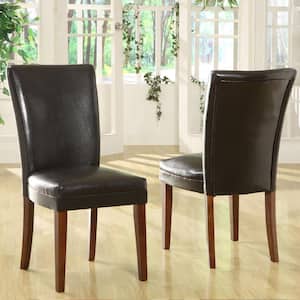 Black Bicast Leather Dining Chair (Set of 2)