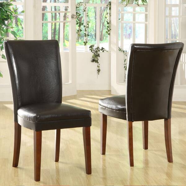 HomeSullivan Black Bicast Leather Dining Chair (Set of 2)