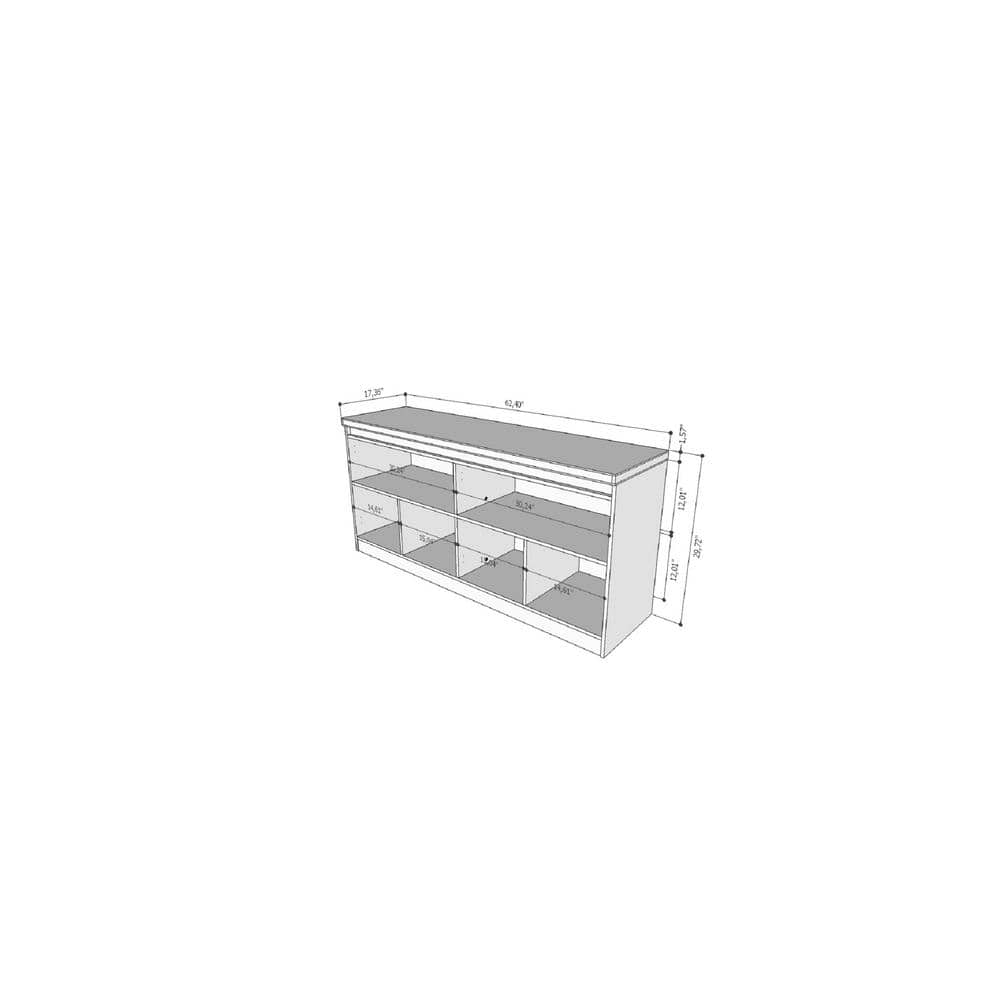 Contemporary Matte Black Wood 6-Shelf Buffet Cabinet