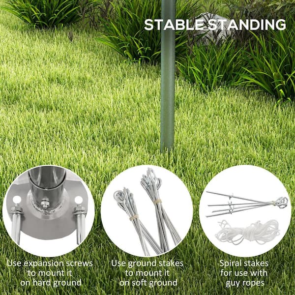 Outsunny 19 ft. x 19.5 ft. x 11 ft. White Roof Steel Carport 84C