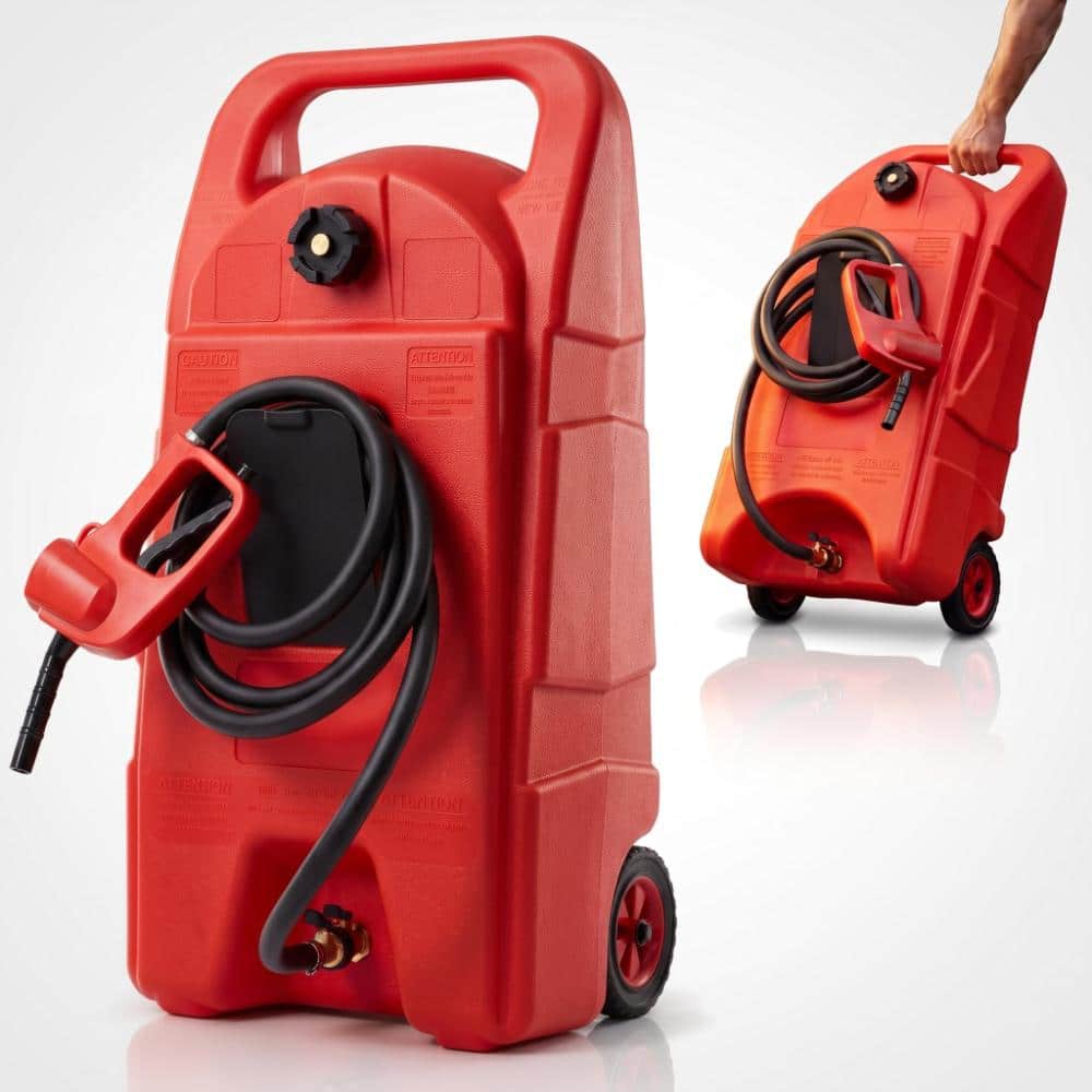 Red 15 Gallon Portable Gas Can Fuel Caddy with Manual Pump & 10FT Hose, Heavy Duty Wheels & Force Dispense price history on PriceWatchPro